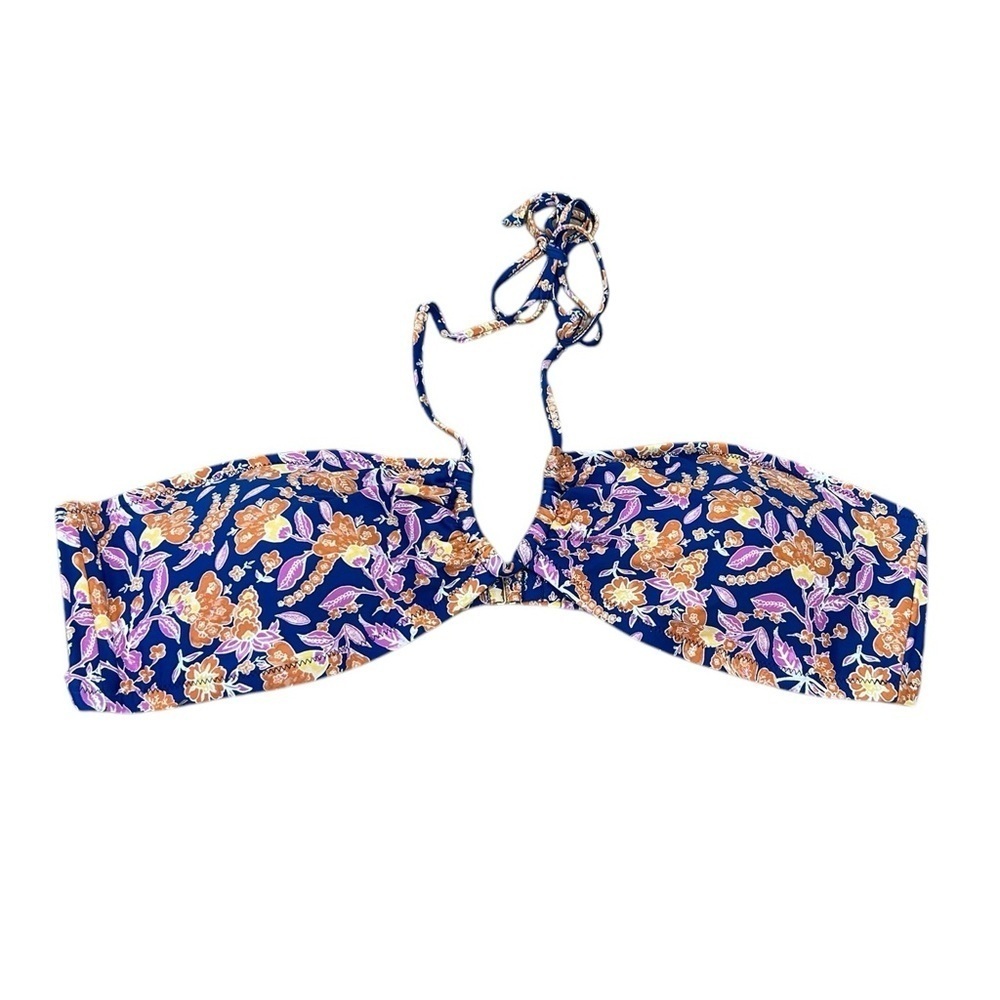 J. Crew Square Halter Bikini Top Floral Painted Block Print Women’s Plus 2X NWT - Picture 2 of 13